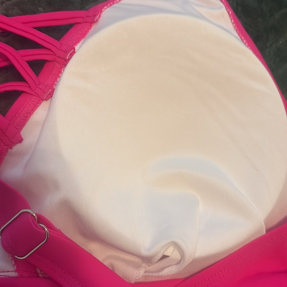 NWT Hannah Nikole Swim Top Hot Pink 14W - Picture 4 of 6